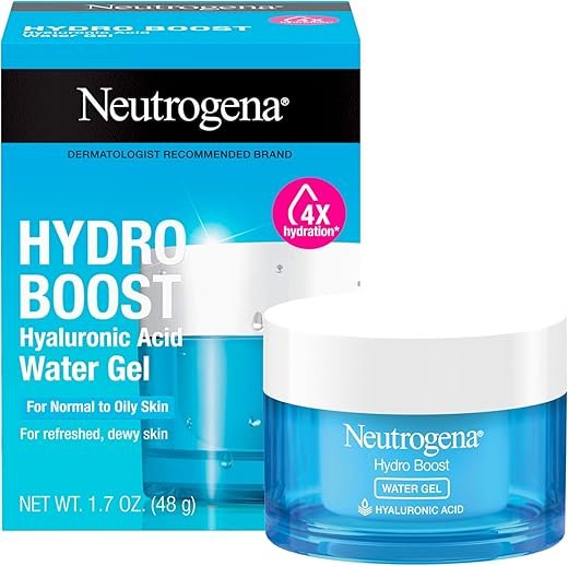 Neutrogena Hydro Boost Water Gel, 24 Hr Hydration for Normal/Oily Skin, Signature Fragrance, Face Moisturizer with Hyaluronic Acid, Skin Care for Juicy, Deeply Hydrated Skin, 1.7 oz
