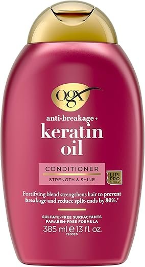 Anti-Breakage + Keratin Oil Fortifying Anti-Frizz Conditioner for Damaged Hair & Split Ends, with Keratin Proteins & Argan Oil, Paraben-Free, Sulfate-Free Surfactants