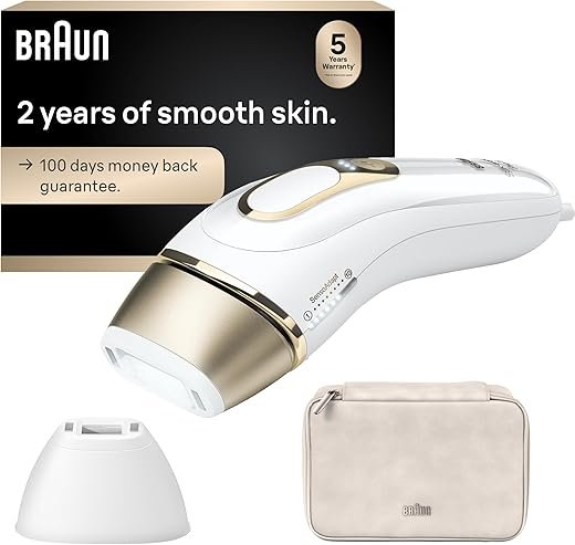 Braun IPL at Home Laser Hair Removal for Women and Men, Silk Expert Pro 5 PL5137 with Venus Swirl Razor, Permanent Visible Hair Reduction in Hair Regrowth for Body & Face, Corded, PL5137