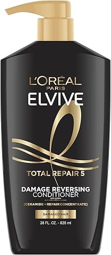 L'Oreal Paris Elvive Total Repair 5 Repairing Conditioner for Damaged Hair Conditioner with Protein and Ceramide for Strong Silky Shiny Healthy Renewed Hair 28 Fl Oz(Packaging May Vary)