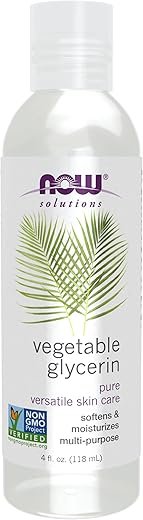 NOW Solutions, Vegetable Glycerin, 100% Pure, Versatile Skin Care, Softening and Moisturizing, 4-Ounce