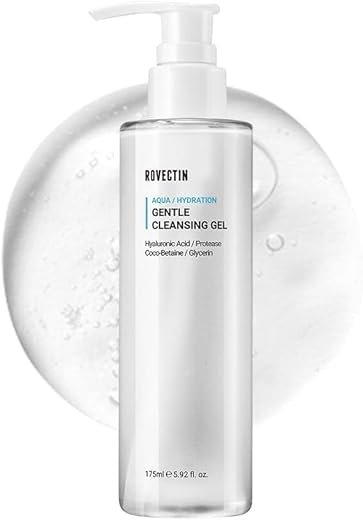ROVECTIN Aqua Cleansing Gel (Conditioning Cleanser) Hydrating pH Balanced Facial Wash for Sensitive, Dry Skin | No Stripping, Fragrance-Free | Vegan, Korean Skincare (5.9 fl. oz)