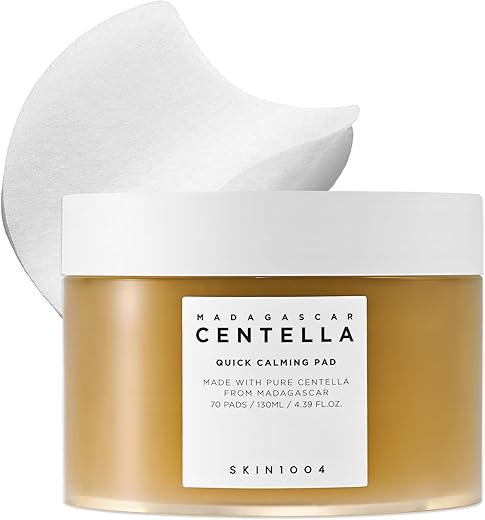SKIN1004 Centella Quick Calming Pad, 70 Pads, Korean Face Toner Pad with Madagascar Centella Asiatica & Hyaluronic Acid, Hydrating & Soothing Facial Toner Pads for Gentle Exfoliation, Korean Skin Care