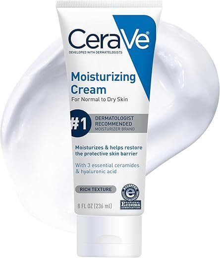 CeraVe Moisturizing Cream, Face Body Moisturizer, Normal to Dry Skin, 8 Fl Oz