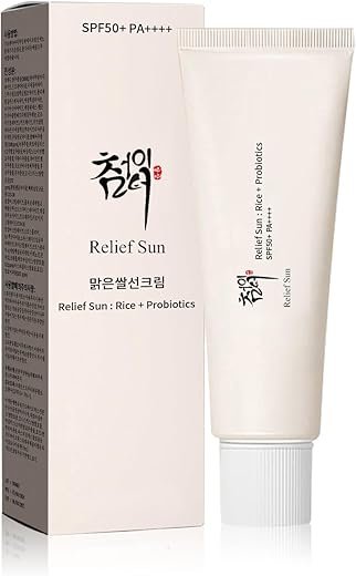 Organic Korean sunscreen SPF50+, PA++++ Riceand Probiotics | Korean Skin Care Solution for All Skin TypesNourishing Skin Protection and UV Def（1PCS)