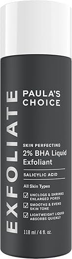 Paula's Choice SKIN PERFECTING 2% BHA Liquid Exfoliant with Salicylic Acid, Facial Polish for Enlarged Pores, Wrinkles & Fine Lines, Suitable for Blackhead-Prone Skin, Fragrance-Free