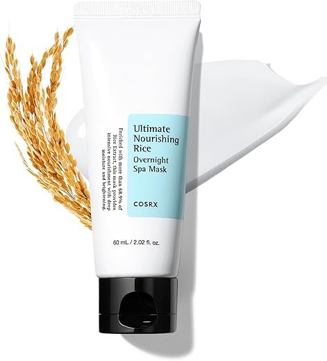 COSRX Ultimate Nourishing Rice Overnight Spa Mask, 60ml / 2.02 fl.oz | Rice Extract 68% and Niacinamide 2%, Korean Skin Care, Animal Testing Free