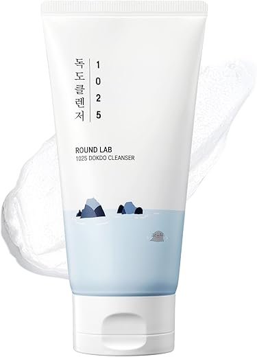 ROUND LAB 1025 Dokdo Cleanser 5.07 Fl Oz, Low pH Facial Cleanser for Sensitive Skin, Rich Soft Bubbles for Deep Cleansing and Makeup Removal, Hydrating Face Wash with Deep Sea Water, Korean Skin Care